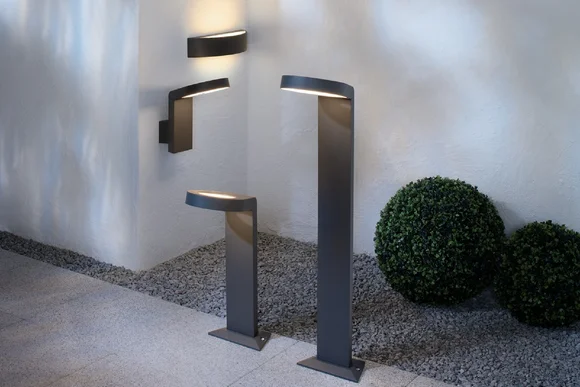 Drei Gartenleuchten in verschiedenen Grössen